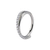 Crystal Hinged Clicker Hoop Ring with 1.2 mm Gauge and 8 mm 10 mm or 12 mm Diameters in Gold or Silver Tone - Image 1
