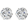 Round Crystal Magnetic Stud Earrings with Non Piercing Backs in Silver Tone with 4 mm to 8 mm Size Options - Image 1