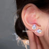 Round Crystal Magnetic Stud Earrings with Non Piercing Backs in Silver Tone with 4 mm to 8 mm Size Options - Image 5