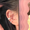 No Piercing Crystal Ear Cuff Earrings for Women with a Curved Clip-On Cartilage Design - Image 2