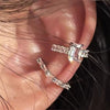 No Piercing Crystal Ear Cuff Earrings for Women with a Curved Clip-On Cartilage Design - Image 4