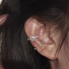 No Piercing Crystal Ear Cuff Earrings for Women with a Curved Clip-On Cartilage Design - Image 5