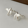 Swallow Bird Clip-On Earrings for Women in a Silver-Tone Chinese-Inspired Style for Everyday Wear - Image 4