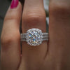 Women's Cubic Zirconia Engagement Ring with a Round Center Stone and Multi-Row Band for Wedding and Evening Wear - Image 1