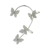 Two Piece Butterfly Ear Cuff Set with Sparkling Wing Details in Gold Tone or Silver Tone for Women - Image 1