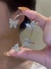 Two Piece Butterfly Ear Cuff Set with Sparkling Wing Details in Gold Tone or Silver Tone for Women - Image 4