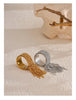 Stainless Steel Open Ring with Draped Beaded Chain Tassels in Gold Tone Silver Tone or Two Tone Finish - Image 10