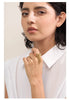Stainless Steel Open Ring with Draped Beaded Chain Tassels in Gold Tone Silver Tone or Two Tone Finish - Image 8