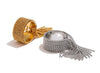 Stainless Steel Open Ring with Draped Beaded Chain Tassels in Gold Tone Silver Tone or Two Tone Finish - Image 9