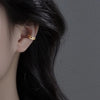 Double Layer Non Piercing Ear Cuff with Open Curved Bands in Gold Tone or Silver Tone for Women - Image 4
