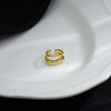 Double Layer Non Piercing Ear Cuff with Open Curved Bands in Gold Tone or Silver Tone for Women - Image 7