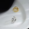 Double Layer Non Piercing Ear Cuff with Open Curved Bands in Gold Tone or Silver Tone for Women - Image 9