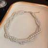 Twisted Imitation Pearl Choker Necklace for Women with Multi-Strand Beads and a Silver-Tone Clasp - Image 5