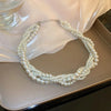 Twisted Imitation Pearl Choker Necklace for Women with Multi-Strand Beads and a Silver-Tone Clasp - Image 6