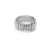 Stainless Steel Ribbed Band Ring with Pointed Stripe Texture in Gold Tone or Silver Tone in Sizes 6 to 8 - Image 6