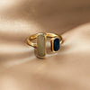 Adjustable Colorful Drip Glaze Ring for Women with Retro Geometric Gold-Color Metal Styling - Image 1