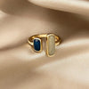 Adjustable Colorful Drip Glaze Ring for Women with Retro Geometric Gold-Color Metal Styling - Image 3