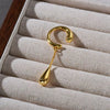 C-Shaped Teardrop Tassel Ear Cuff in Gold or Silver Tone - Image 4