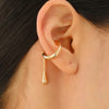C-Shaped Teardrop Tassel Ear Cuff in Gold or Silver Tone - Image 7