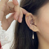 C-Shaped Teardrop Tassel Ear Cuff in Gold or Silver Tone - Image 9