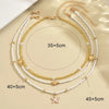 Layered Beaded Choker Necklace for Women with a Starfish Pendant and Gold-Tone Chains - Image 5