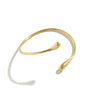 Open Upper Arm Cuff Bracelet with Smooth Water Drop Ends in Gold Tone or Silver Tone for Women - Image 1