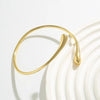 Open Upper Arm Cuff Bracelet with Smooth Water Drop Ends in Gold Tone or Silver Tone for Women - Image 5