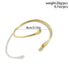 Open Upper Arm Cuff Bracelet with Smooth Water Drop Ends in Gold Tone or Silver Tone for Women - Image 6