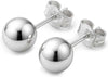 925 Sterling Silver Ball Stud Earrings for Women, 2mm to 10mm - main view