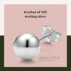 925 Sterling Silver Ball Stud Earrings for Women, 2mm to 10mm - view 6