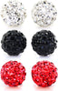 Rhinestones Crystal Ball Stud Earrings Set Fireball Disco Ball Pave Bead Earrings for Women - main view