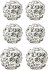 Rhinestones Crystal Ball Stud Earrings Set Fireball Disco Ball Pave Bead Earrings for Women - Set Q. 6mm x 2 Pairs + 8mm x 1 Pair (White)