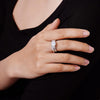 Sterling Silver Platinum Plated Infinite Elements Cubic Zirconia Three Stone Ring - view 2