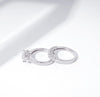 Sterling Silver Platinum Plated Infinite Elements Cubic Zirconia Three Stone Ring - view 3