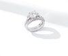 Sterling Silver Platinum Plated Infinite Elements Cubic Zirconia Three Stone Ring - view 5