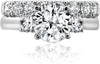 Sterling Silver Platinum Plated Infinite Elements Cubic Zirconia Three Stone Ring - view 6