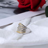 2 Tone Intertwined Crossover Statement Ring Fashion Chunky Band Rings for Women Wide Index Finger Rings Costume Jewelry - view 6