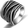 2 Tone Intertwined Crossover Statement Ring Fashion Chunky Band Rings for Women Wide Index Finger Rings Costume Jewelry - Dark silver 6