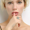 2 Tone Intertwined Crossover Statement Ring Fashion Chunky Band Rings for Women Wide Index Finger Rings Costume Jewelry - view 2