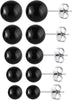 Faux Pearl Stud Earrings 5 Pairs, Stainless Steel Starter Set for Women - main view