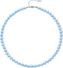 Pearl Necklace for Women Round Faux Pearl Choker Wedding Jewelry with Dainty Beads Adjustable Length Multiple Size Options Bridal Shower Bridesmaid - 8mm Baby Blue