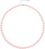 Pearl Necklace for Women Round Faux Pearl Choker Wedding Jewelry with Dainty Beads Adjustable Length Multiple Size Options Bridal Shower Bridesmaid - 8mm Pink