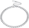 Ankle Bracelets for Women Stainless Steel - Stainless Steel-5mm-Curb Chain