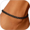 Ankle Bracelets for Women Stainless Steel - Black-5mm-Figaro Chain