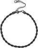 Ankle Bracelets for Women Stainless Steel - Black-3mm-Rope Chain