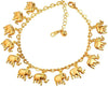 Ankle Bracelets for Women Stainless Steel - Gold Plated-Elephant Charm