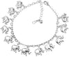 Ankle Bracelets for Women Stainless Steel - Platinum Plated-Elephant Charm