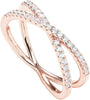 14K Gold Plated X Ring Simulated Diamond CZ Criss Cross Ring for Women - view 7
