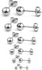 20G Stainless Steel Ball Stud Earrings Women Round 3-8mm 6Pairs - main view