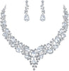 Women's Wedding Statement Necklace Dangle Earring Jewelry - main view